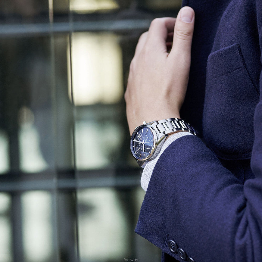  Shop Authentic Tag Heuer Carrera Chronograph 41mm Blue Dial Silver Steel Strap Watch for Men - CBK2112.BA0715 - Luxxuri