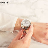  Shop Authentic Guess G-Twist Silver Dial Silver Steel Strap Watch for Women - W1082L1 - Luxxuri