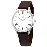  Shop Authentic Tissot T Classic Tradition 5.5 Quartz White Dial Brown Leather Strap Watch For Men - T063.409.16.018.00 - Luxxuri