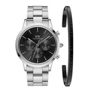  Shop Authentic Daniel Wellington Iconic Chronograph Link Black Dial Silver Steel Strap Watch For Men  - DW00100645 - Luxxuri