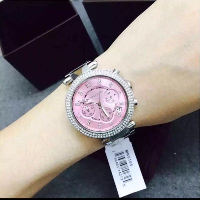  Shop Authentic Michael Kors Parker Chronograph Pink Dial Silver Steel Strap Watch For Women - MK6105 - Luxxuri