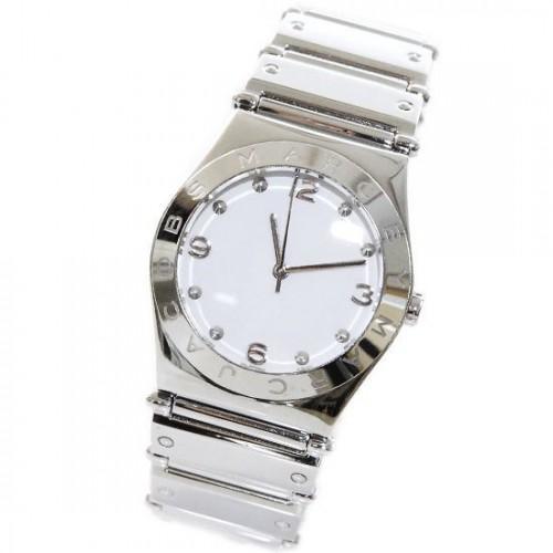 Marc Jacobs Amy White Dial Silver Steel Strap Watch for Women - MBM8518