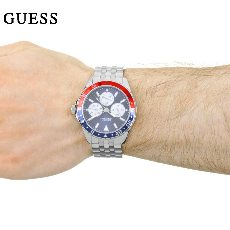  Shop Authentic Guess Odyssey Multifunction Blue Dial Silver Steel Strap Watch For Men - W1107G2 - Luxxuri