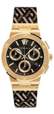  Shop Authentic Versace Greca Chronograph Black Dial Brown Leather Strap Watch For Men - VEZ900621 - Luxxuri