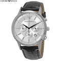  Shop Authentic Emporio Armani Classic Chronograph Silver Dial Black Leather Strap Watch For Men - AR2432 - Luxxuri