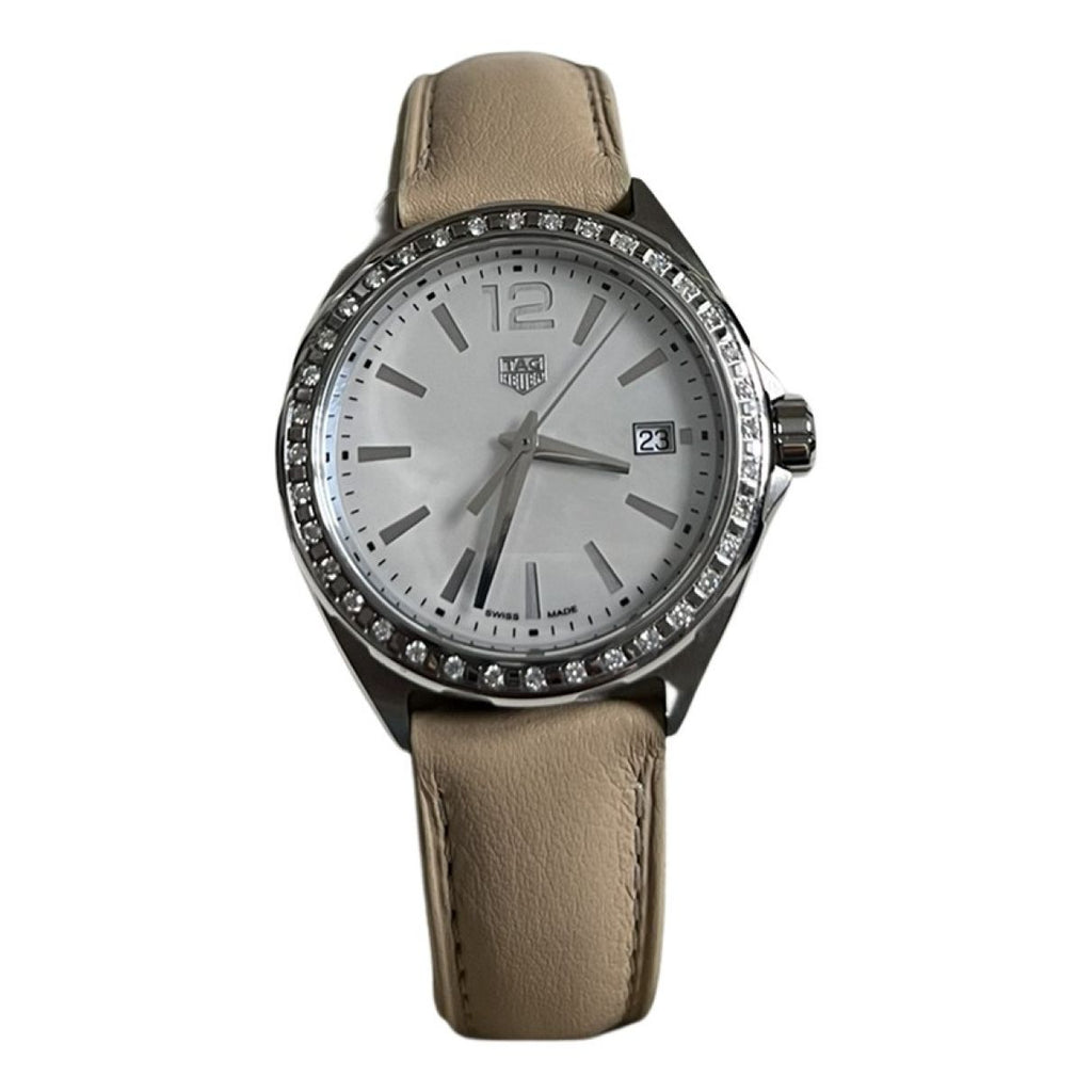  Shop Authentic Tag Heuer Formula 1 Quartz Mother of Pearl Dial Brown Leather Strap Watch for Women - WBJ131A.FC8255 - Luxxuri