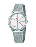  Shop Authentic Calvin Klein Minimal White Dial Silver Mesh Bracelet Watch for Men - K3M51152 - Luxxuri