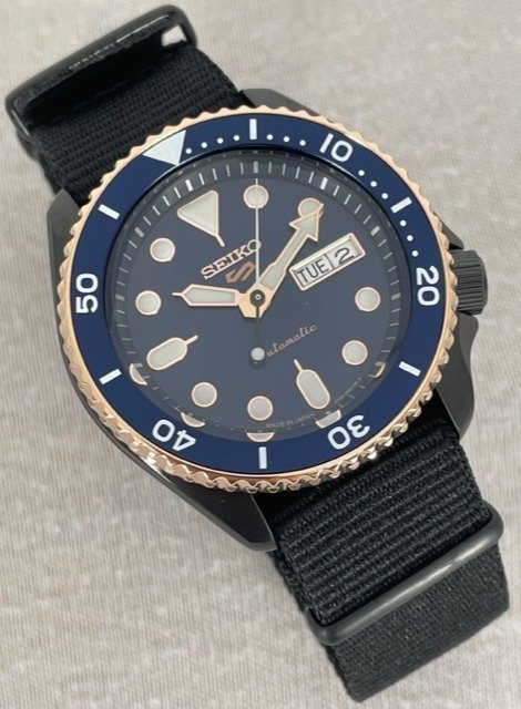  Shop Authentic Seiko 5 Sports Automatic Blue Dial Black NATO Strap Watch for Men - SBSA098 - Luxxuri