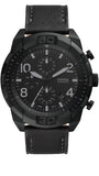  Shop Authentic Fossil Bronson Chronograph Black Dial Black Leather Strap Watch for Men - FS5874 - Luxxuri