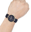  Shop Authentic Fossil Neutra Chronograph Blue Dial Blue Leather Strap Watch for Men - FS5454 - Luxxuri