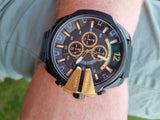  Shop Authentic Diesel Mega Chief Chronograph Black Dial Black Steel Strap Watch For Men - DZ4338 - Luxxuri