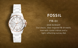  Shop Authentic Fossil FB-01 Analog White Dial White Ceramic Strap Watch for Women - CE1107 - Luxxuri