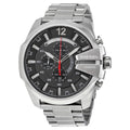  Shop Authentic Diesel Mega Chief Chronograph Black Dial Silver Steel Strap Watch For Men - DZ4308 - Luxxuri