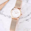  Shop Authentic Calvin Klein Minimal White Dial Rose Gold Mesh Bracelet Watch for Women - K3M23626 - Luxxuri