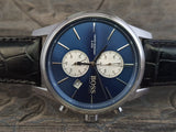  Shop Authentic Hugo Boss Jet Blue Dial Black Leather Strap Watch for Men - 1513283 - Luxxuri