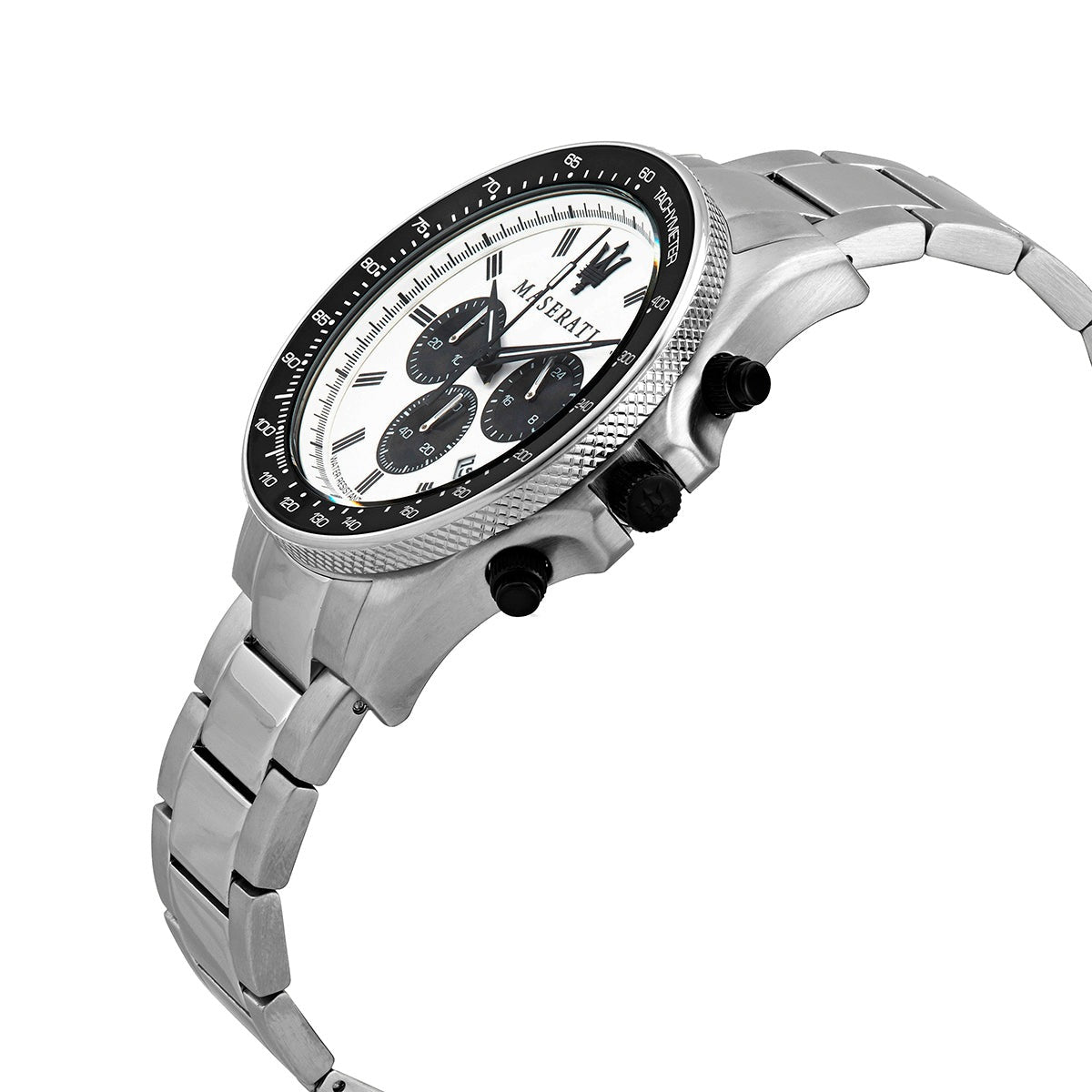  Shop Authentic Maserati SFIDA Chronograph White Dial Silver Steel Strap Watch For Men - R8873640003 - Luxxuri