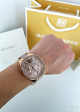  Shop Authentic Michael Kors Wren Crystals Rose Gold Dial Rose Gold Steel Strap Watch for Women - MK6096 - Luxxuri