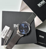  Shop Authentic Hugo Boss Skymaster Chronograph Grey Dial Grey Mesh Bracelet Watch for Men  - 1513934 - Luxxuri