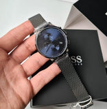  Shop Authentic Hugo Boss Skymaster Chronograph Grey Dial Grey Mesh Bracelet Watch for Men  - 1513934 - Luxxuri