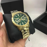  Shop Authentic Hugo Boss Allure Chronograph Green Dial Gold Steel Strap Watch for Men - 1513923 - Luxxuri