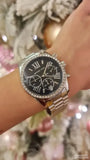  Shop Authentic Michael Kors Lexington Chronograph Black Dial Silver Steel Strap Watch For Women - MK7277 - Luxxuri