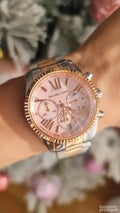  Shop Authentic Michael Kors Lexington Chronograph Rose Gold Dial Two Tone Steel Strap Watch For Women - MK7219 - Luxxuri
