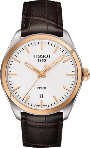  Shop Authentic Tissot T Classic PR 100 Quartz White Dial Brown Leather Strap Watch for Men - T101.410.26.031.00 - Luxxuri