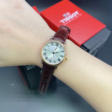  Shop Authentic Tissot T Classic Carson Premium White Dial Brown Leather Strap Watch for Women - T122.207.36.033.00 - Luxxuri