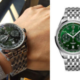  Shop Authentic Breitling Premier B01 Chronograph 42 Green Dial Silver Steel Strap Watch for Men - AB0145371L1A1 - Luxxuri