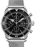  Shop Authentic Breitling Superocean Heritage Chronograph 44 Black Dial Silver Mesh Bracelet Watch for Men - A13313121B1A1 - Luxxuri