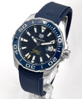  Shop Authentic Tag Heuer Aquaracer Calibre 5 Automatic Blue Dial Blue Rubber Strap Watch for Men - WAY201B.FT6150 - Luxxuri