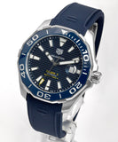  Shop Authentic Tag Heuer Aquaracer Calibre 5 Automatic Blue Dial Blue Rubber Strap Watch for Men - WAY201B.FT6150 - Luxxuri