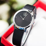  Shop Authentic Calvin Klein Minimal Diamonds Black Dial Black Leather Strap Watch for Men - K3M211CS - Luxxuri