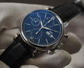  Shop Authentic IWC Portofino Chronograph Blue Dial Black Leather Strap Watch for Men - IW391023 - Luxxuri