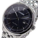  Shop Authentic Citizen Eco Drive Black Dial Silver Steel Strap Watch For Men - BM7250-56E - Luxxuri