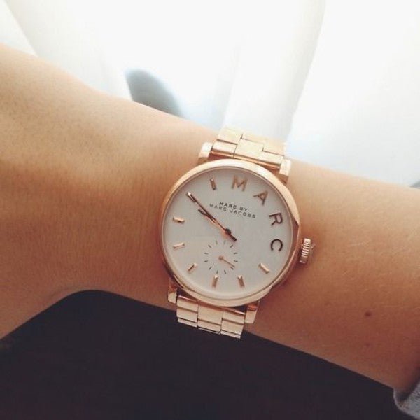  Shop Authentic Marc Jacobs Baker White Dial Rose Gold Steel Strap Watch for Women - MBM3244 - Luxxuri