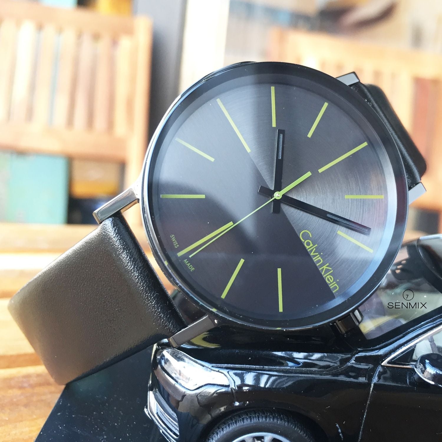  Shop Authentic Calvin Klein Boost Black Dial Black Leather Strap Watch for Men - K7Y214CL - Luxxuri