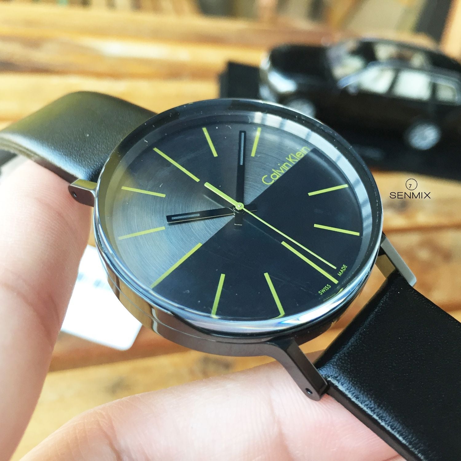  Shop Authentic Calvin Klein Boost Black Dial Black Leather Strap Watch for Men - K7Y214CL - Luxxuri