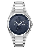  Shop Authentic Hugo Boss Steer Chronograph Blue Dial Silver Steel Strap Watch For Men - 1514048 - Luxxuri