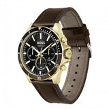  Shop Authentic Hugo Boss Troper Chronograph Black Dial Brown Leather Strap Watch For Men - 1514100 - Luxxuri