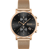  Shop Authentic Hugo Boss Integrity Black Dial Gold Mesh Bracelet Watch for Men - 1513808 - Luxxuri