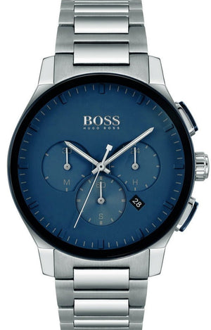  Shop Authentic Hugo Boss Peak Chronograph Blue Dial Silver Steel Strap Watch for Men - 1513763 - Luxxuri