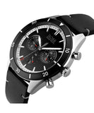  Shop Authentic Hugo Boss Chronograph Black Dial Black Leather Strap Watch for Men - 1513864 - Luxxuri