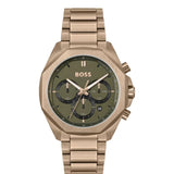  Shop Authentic Hugo Boss Classic Chronograph Green Dial Beige Gold Steel Strap Watch For Men - 1514019 - Luxxuri