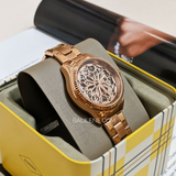  Shop Authentic Fossil Rye Automatic Skeleton Rose Gold Dial Rose Gold Steel Strap Watch for Women - BQ3754 - Luxxuri