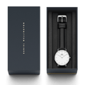  Shop Authentic Daniel Wellington Classic Sheffield White Dial Black Leather Strap Watch For Women - DW00100053 - Luxxuri