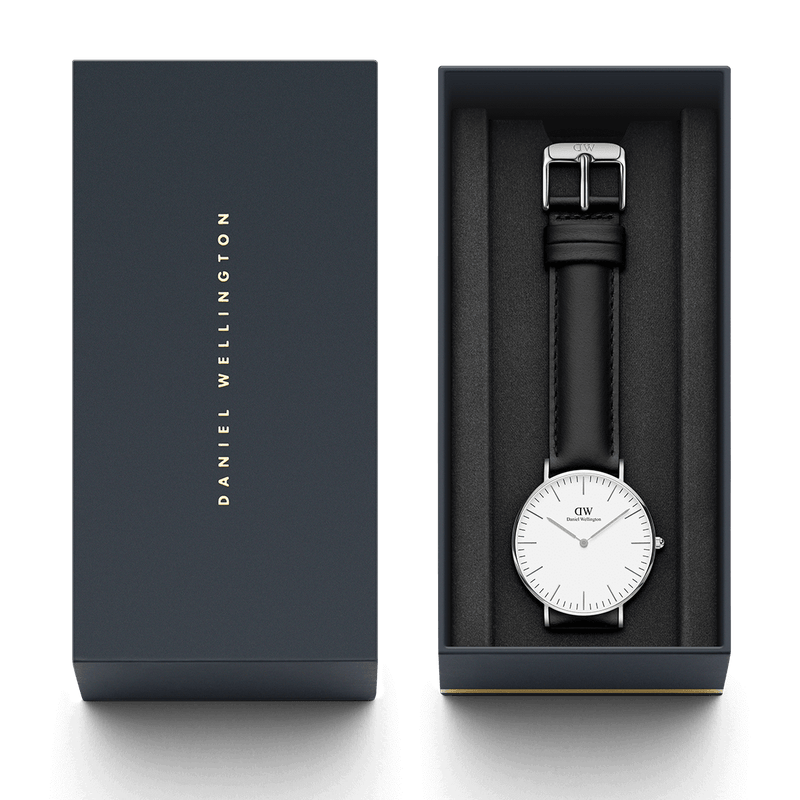  Shop Authentic Daniel Wellington Classic Sheffield White Dial Black Leather Strap Watch For Women - DW00100053 - Luxxuri