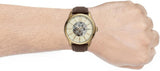  Shop Authentic Fossil Flynn Mechanical Skeleton Beige Dial Brown Leather Strap Watch for Men - BQ2215 - Luxxuri