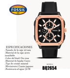  Shop Authentic Fossil Multifunction Black Dial Black Leather Strap Watch for Men - BQ2654 - Luxxuri