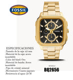  Shop Authentic Fossil Inscription Multifunction Black Dial Gold Steel Strap Watch for Men - BQ2656 - Luxxuri